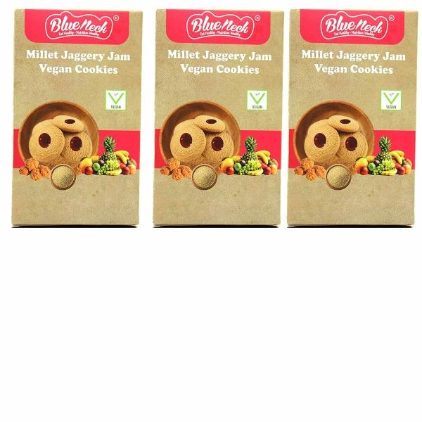 blueneck millet jaggery jam vegan cookies biscuits no added maida healthy nutrition snacks for kids and adults unjunked diet cookies gift pack 200 gm pack of 3 product images orv1uucwjex p598269307 0 202302101014