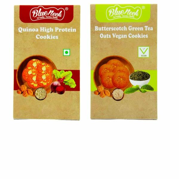 blueneck quinoa high protein cookies butterscotch green tea oats vegan cookies biscuit combo healthy biscuit for kids and adults gift pack 200 gm pack of 2 product images orvxosdps07 p598288632 0 202302102336