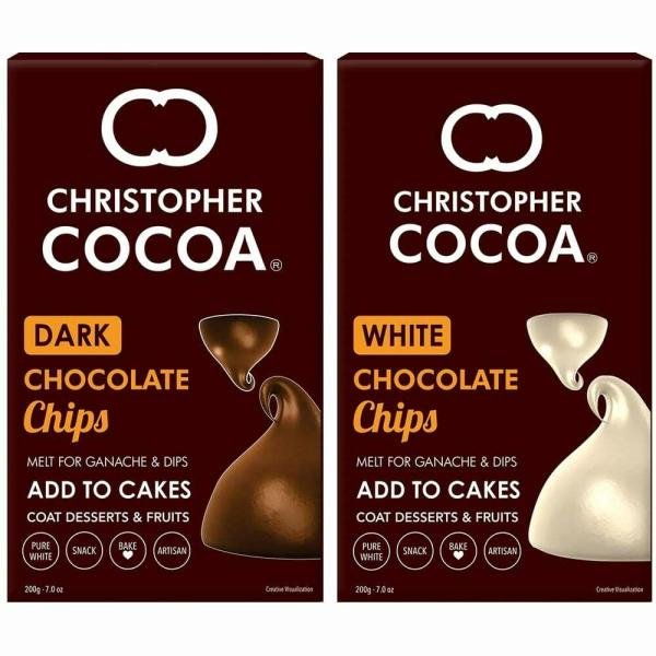 christopher cocoa dark chocolate choco chips 200g white chocolate choco chips 200g snack topping ice cream cakes baking product images orva9b72i3f p591431912 0 202205181904