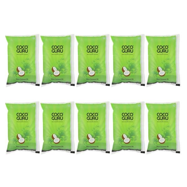 cocoguru high grade coconut cooking oil pouch 1 litre pack of 10 product images orvwqjdcuji p591771394 0 202208271205