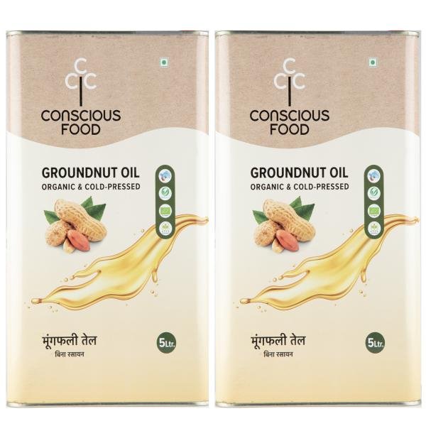 conscious food organic groundnut oil 10 ltr pack of 2 5ltr x 2 product images orvkm7bosil p596719067 0 202302221204