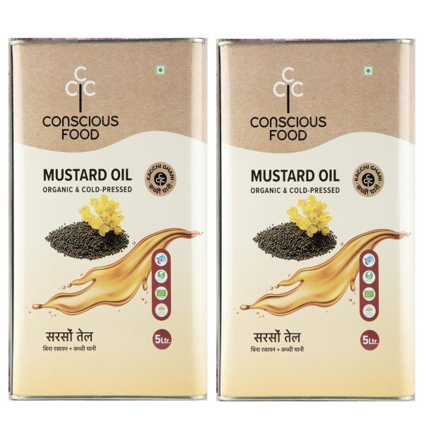 conscious food organic mustard oil 10 ltr pack of 2 5ltr x 2 product images orvqjey9jf0 p596780515 0 202302220452