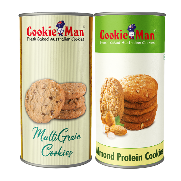 cookieman almond protein cookies multigrain cookies 100g canister combo product images orvx4o09wmt p591535431 0 202205231106