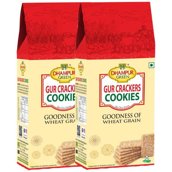 dhampur green gur crackers cookies 200g x 2 gur gud bakery cookies biscuit healthy snacks with no added sugar for diet product images orvugpghyrv p591476173 0 202301201546