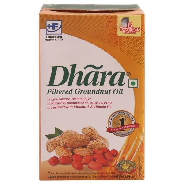 Dhara Filtered Groundnut Oil 1 L (Carton)