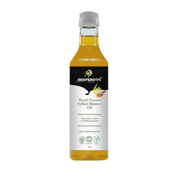 drupenuts wood pressed yellow mustard oil kolhu kacchi ghani chekku natural chemical free cold pressed mustard oil for cooking 1ltr bottle product images orvcniqshwu p596501090 0 202212201153