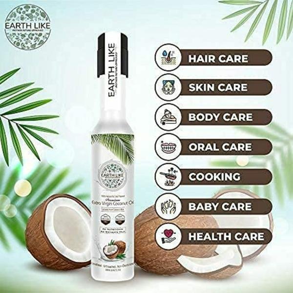 earth like cold pressed extra virgin coconut oil natural enriching nourishing oil bottle for skin hair growth cooking 250 ml product images orvsgas4rip p597534686 1 202301130802