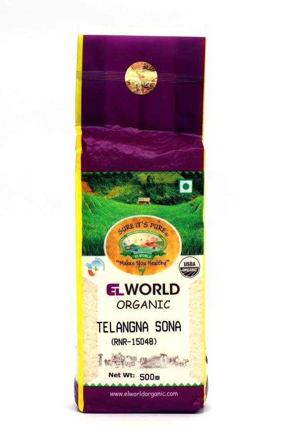 ELWORLD AGRO & ORGANIC FOOD PRODUCTS Telangana Sona Sugar-Free Rice 500gm (Pack of 4)Total 2 Kg