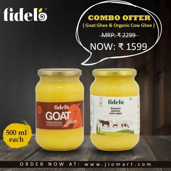 fidelo combo organic cow ghee 500 ml and goat ghee 500 ml glass pack product images orvtuwcjzyx p596024868 0 202212051056