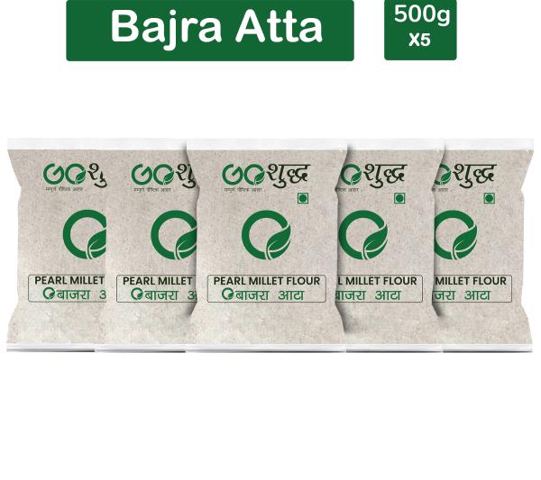 goshudh best quality bajra atta 500gm each pack of 5 pearl millet flour 2500 g product images orviaiv8b5v p591296538 0 202205132154