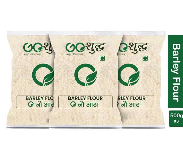 goshudh best quality jau atta 500gm each pack of 3 barley flour 1500 g product images orvcrmuvtbs p591366216 0 202205162047