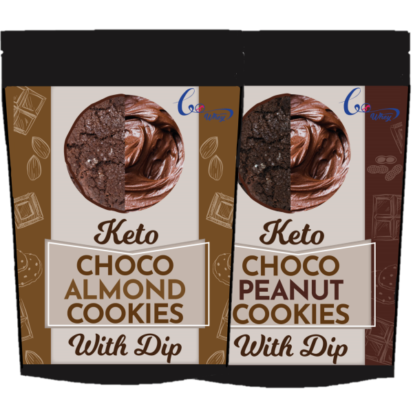 gowhey 1 choco peanut and 1 choco almond cookies keto cookies sugar free gluten free loaded with protein and fiber tasty and delicious keto snacks 200g product images orvjayb4rpc p595549636 0 202211250812