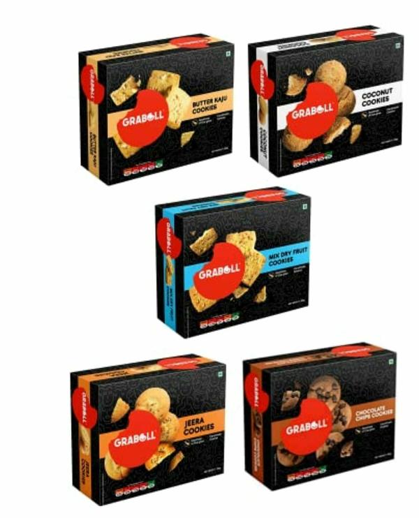 graboll handmade cookies butter kaju tutti fruity coconut dryfruits jeera and cocochips gourmet with goodness of cow ghee 200 gram each pack of 5 product images orvvyxugp6u p591957499 0 202206061206