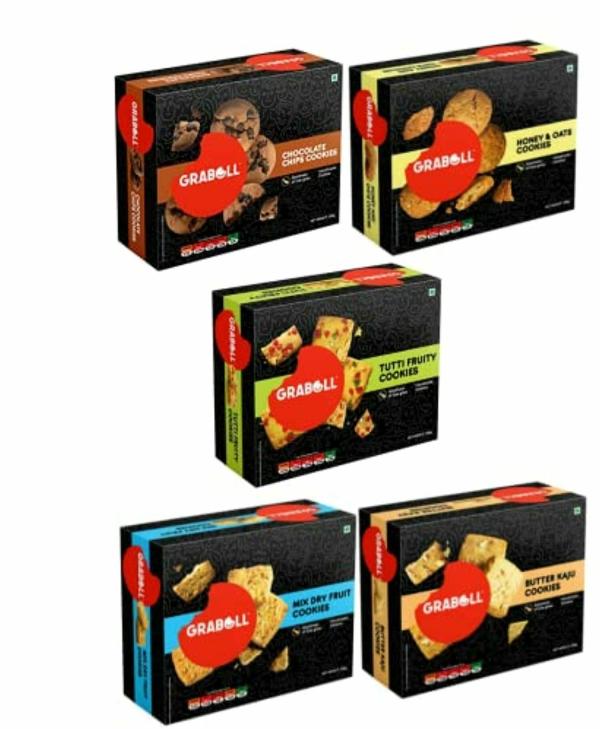 graboll handmade cookies chocochips honey oats tuttifruty dryfruit and butterkaju gourmet with goodness of cow ghee 200 gram each pack of 4 product images orvh8hkfqne p591956530 0 202206061115