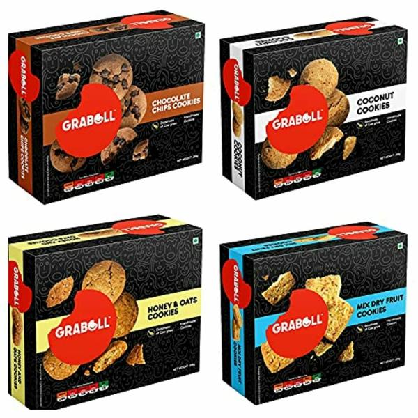 graboll handmade cookies coconut choco chips dry fruits and honey oats gourmet with goodness of cow ghee 200 gram each pack of 4 product images orvy4t9bzwz p591956630 0 202206061122