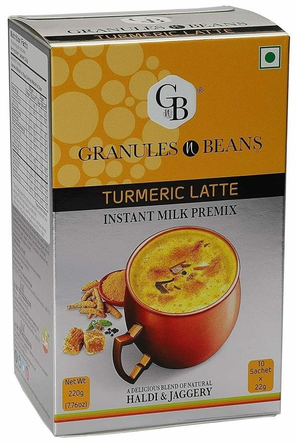 granules n beans turmeric latte instant milk premix haldi jaggery 10 sachet x 22g 220g product images orvwwyh5v4g p591403520 0 202205171611