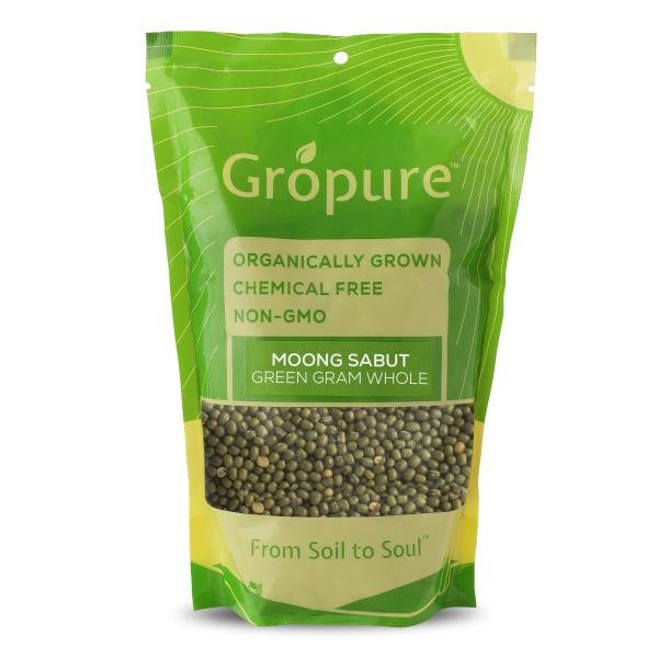 Gropure Organic Moong Dal Dhuli (Green Gram Skinned) – 900g