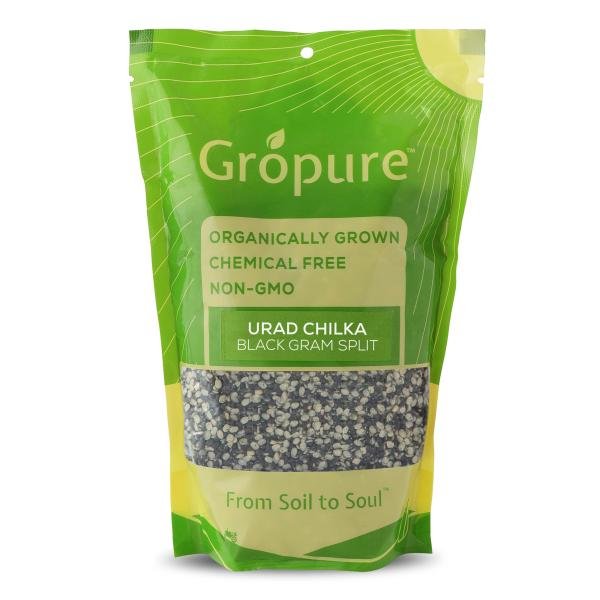 Gropure Organic Urad Sabut (Black Gram) – 900g