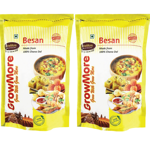 grow more chana besan gluten free healthy food no trans fats rich in fiber 100 natural made from chana dal besan 500 gm pack 2 product images orvwklbsvdx p596589885 0 202212230944