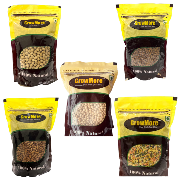 grow more rajma chitra kabuli chana soyabeen kala chana mix dal 1 kg each super saver combo pack gluten free healthy 100 natural pure unpolished pack of 5 product images orvt8ytagma p595153495 0 202211081931