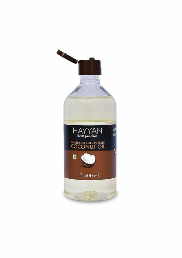 hayyan own farm cold pressed unrefined coconut oil for skin hair baby massage chekku ghani 500 ml product images orvjqn8ulaz p591762196 0 202205311239