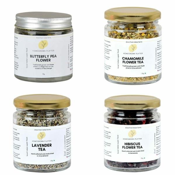 homegrown platter herb teas combo pack lavender 20g chamomile 20g blue pea 10g hibiscus 20g pack of 4 product images orv6wotvqmk p593954723 0 202209221934