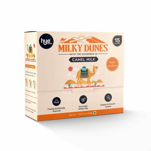 hye foods milky dunes camel milk powder turmeric ashwagandha 30g x 15 sachets 450gms product images orvy3woqzv7 p598950257 0 202303011645