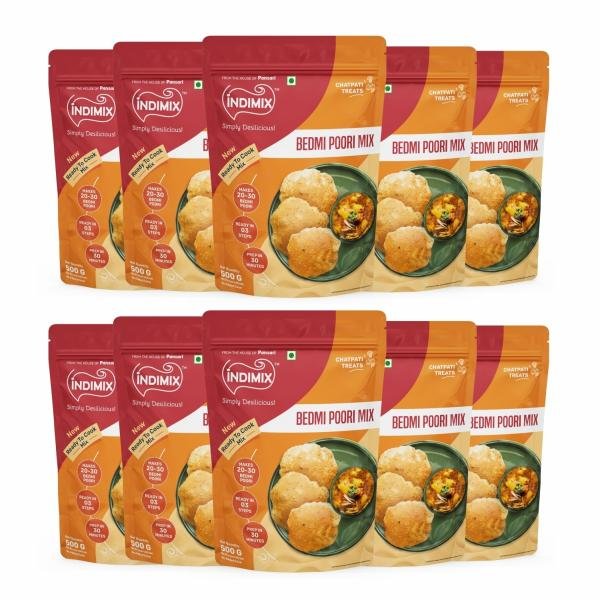 indimix bedmi poori mix flour atta 500g pack of 10 product images orvynct5nuw p598503807 0 202302180844