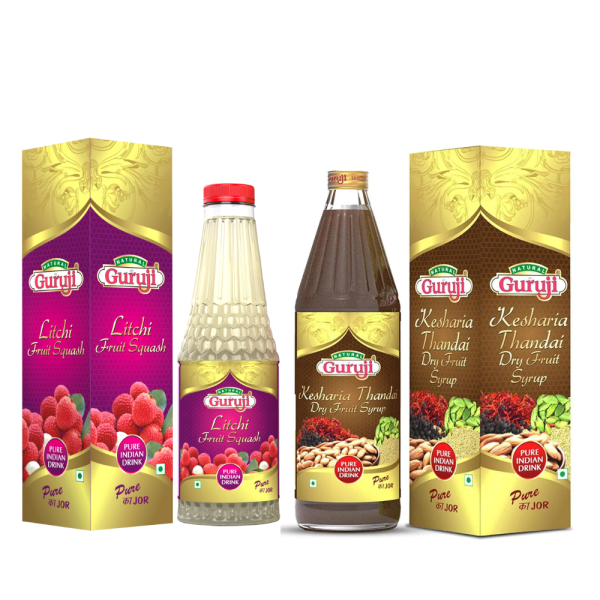 jai guruji kesharia thandai and litchi fruit syrup sharbat product images orvikvzthyt p598893123 0 202302271936