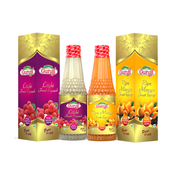 jai guruji litchi fruit squash and ripe mango fruit syrup sharbat 750ml each pack of 2 product images orvvrto3g7x p591964471 0 202206061717