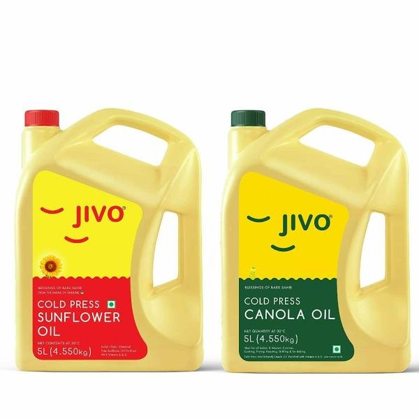 jivo canola cold press edible oil 5 litre jivo chemical free sunflower oil 5 litre pack of 2 product images orvj78mlb4s p591963326 0 202210271622