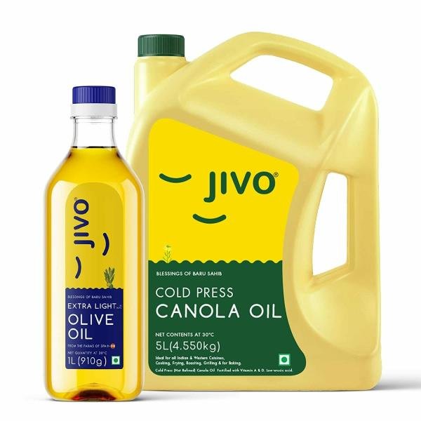 jivo canola cold press edible oil 5 ltr extra light olive oil 1 ltr product images orv1l6mpg7b p591403044 0 202210122104