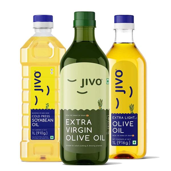 jivo cold press soyabean oil extra virgin olive oil extra light olive oil 1litre each product images orvejthuvou p593482263 0 202208271203