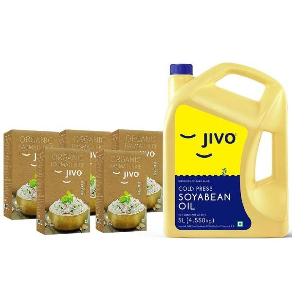 jivo cold pressed soyabean oil 5l jivo organic long grain basmati rice 1 kg pack of 5 product images orv7moqtnm8 p593500302 0 202208272138