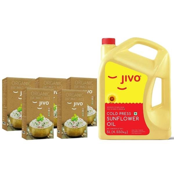 jivo cold pressed sunflower oil 5l jivo organic long grain basmati rice 1 kg pack of 5 product images orvgg2vf1bj p593793077 0 202209152237