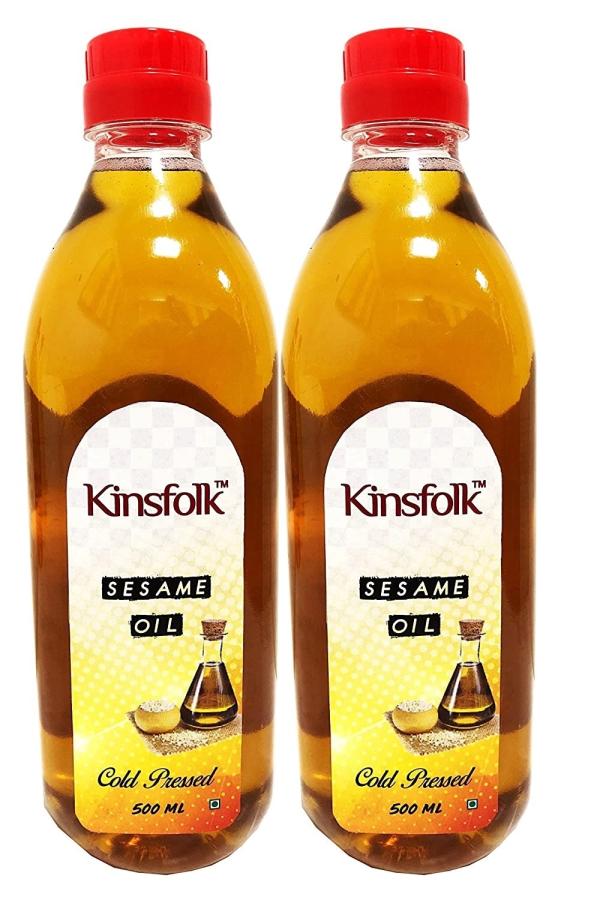 kinsfolk organic gingelly sesame cold pressed oil virgin chekku ghani 500 ml pack of 2 product images orvliytp0bs p595062978 0 202211050424