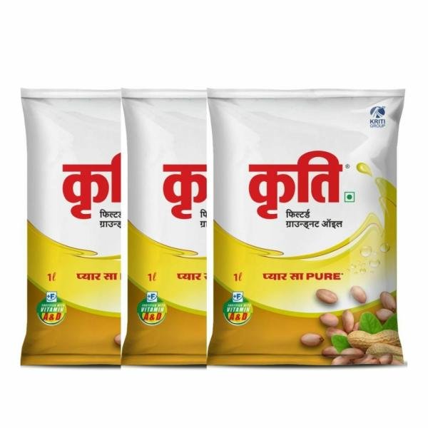 kriti refined groundnut oil 1l pouch pack of 3 product images orvwsfhsi1y p594021020 0 202212121555