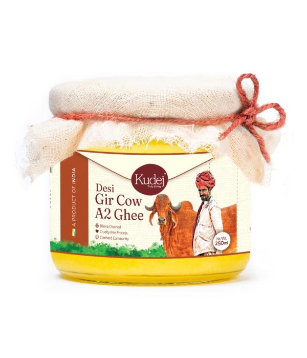 kudej desi gir cow a2 ghee from saurashtra forest belt of gujarat fresh bilona churned premium curd cultured ghee made by expert pastoral community members 250ml plastic free packaging product images orvg2txkjdh p597737230 0 202301202007