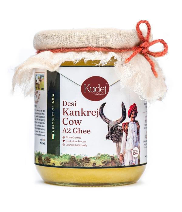 kudej desi kankrej cow a2 ghee from kutch grazing lands of gujarat fresh bilona churned premium curd cultured ghee made by expert pastoral community members 500ml plastic free packaging product images orv24lo52ga p596573145 0 202212222036