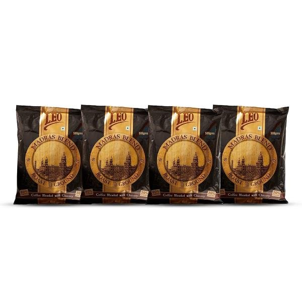 leo coffee madras blend filter coffee powder medium roast strong 500 g pack of 4 product images orv5vnkwqvp p598210592 0 202302080655