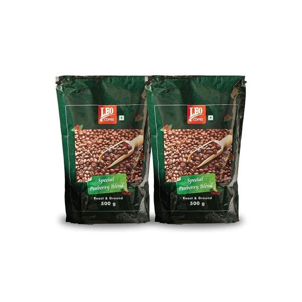 leo coffee special peaberry freshly ground filter coffee powder medium roast mild and aromatic 500 g pack of 2 product images orv15ukmajr p598160605 0 202302062209