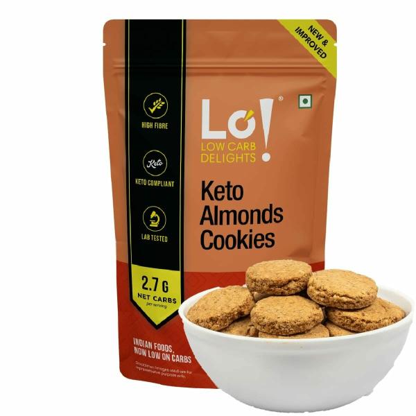 lo low carb delights almond keto cookies 200g all new formulation stevia sweetened authentic flavor and taste zero added sugar 2 7g net carb keto snacks for keto diet low carb snack product images orvcgetya6w p594487622 0 202210142242