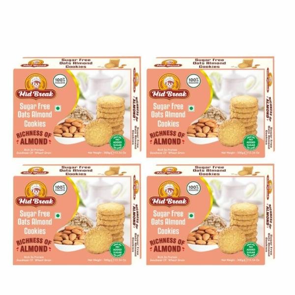 midbreak sugar free oats almonds cookies premium handmade cookies 300 gms x 4 pack of 4 product images orvmlngn4z8 p596971934 0 202301060700