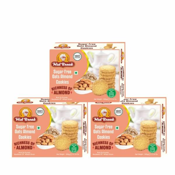 midbreak sugar free oats almonds cookies sugar free oats almonds biscuits sugar free almond cookies premium handmade cookies 300 gms x 3 pack of 3 product images orvdj7k38v3 p596971932 0 202301060700