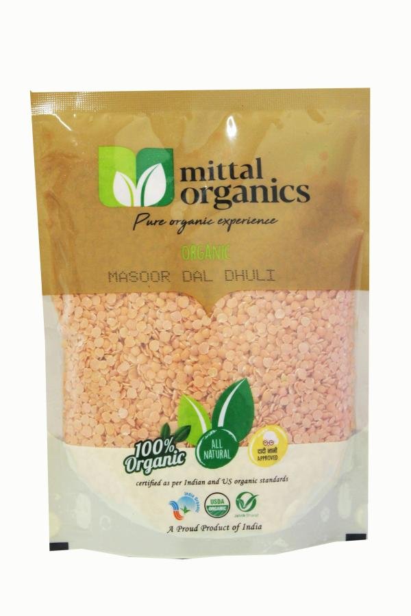 Mittal Organics – Organic Masoor Dal Dhuli 1.5KG (500gm X 3)