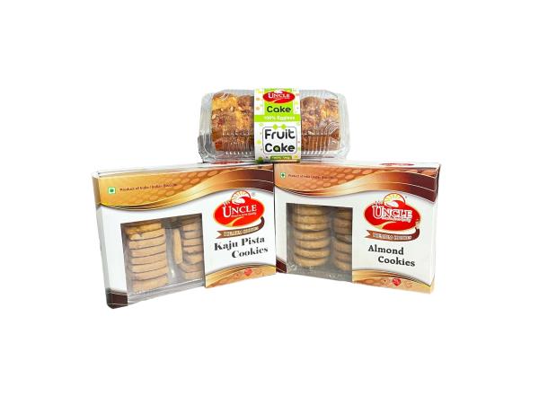 mr uncle coco almond cookies 350 gm pista kaju cookies 350 gm fruit cake 200 gm pack of 3 product images orvvzlawouf p596065770 0 202212051123