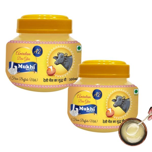 mukhia store buffalo a2 desi ghee unsalted 500 ml pack of 2 product images orvftyfeq4e p593533957 0 202208281648