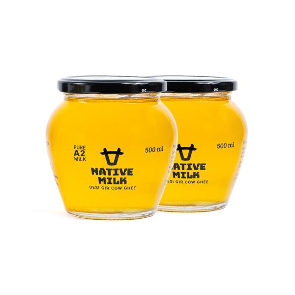 native milk pure a2 cow ghee a2 milk protein desi gir cow ghee hand churned vedic bilona method no added preservatives 500ml pack of 2 product images orvyvnupqjh p591294239 0 202205132004