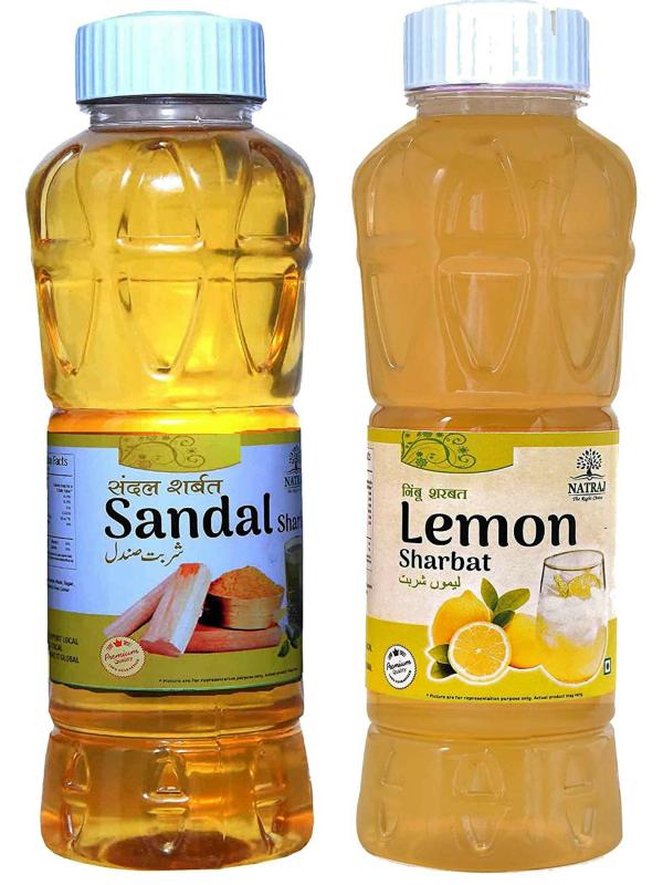 natraj the right choice sandal sharbat and lemon sharbat syrup 1500 ml each pack of 2 product images orvujo3tffh p594293545 0 202210061358