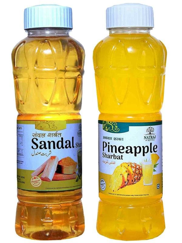 natraj the right choice sandal sharbat and pineapple sharbat syrup 1500 ml each pack of 2 product images orv5djjeomd p594326147 0 202210071813